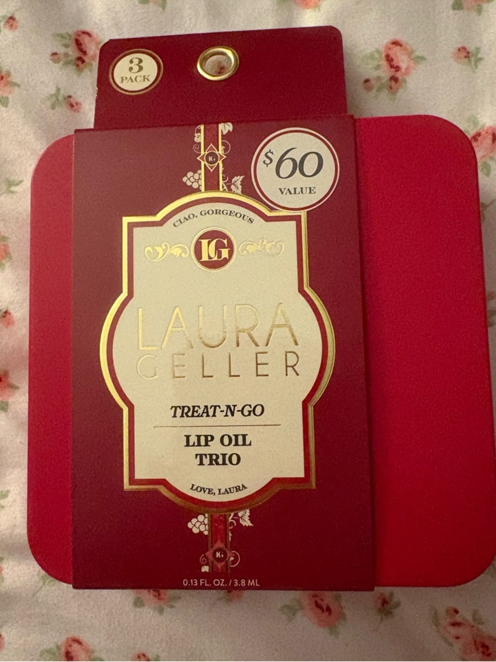 Laura Geller Red and Gold Treat-N-Go Lip Oil Trio